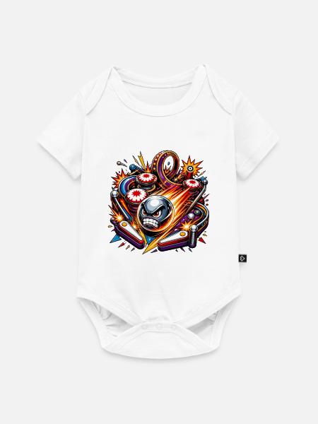 Wütender Ball im Pinball-Kosmos - Baby Premium Kurzarmbody - Weiß