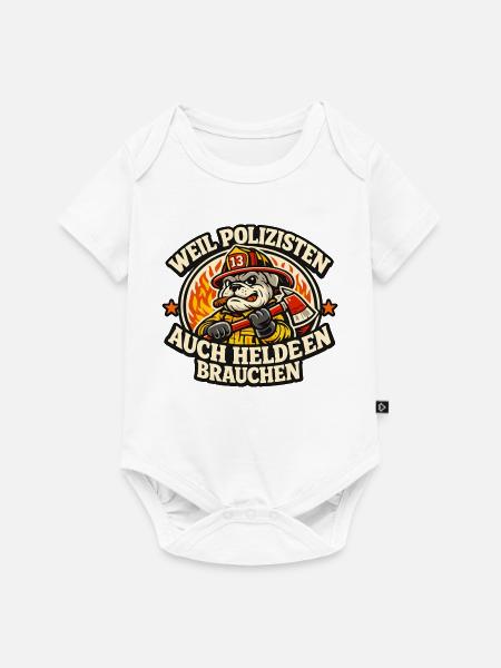 Polizeihelden Hund Feuerwehraxt - Baby Premium Kurzarmbody - Weiß