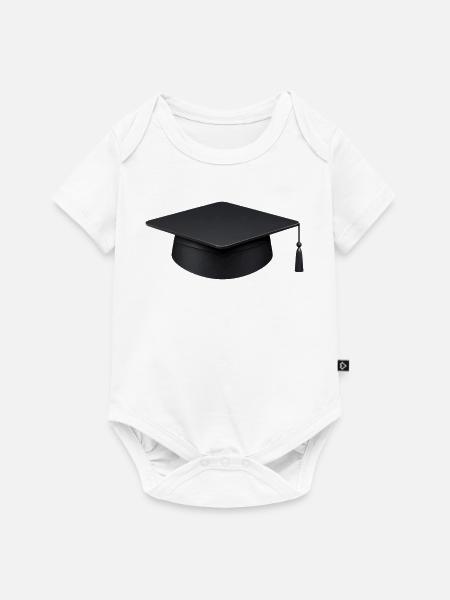 Abschlusskappe Kunstprint - Baby Premium Kurzarmbody - Weiß