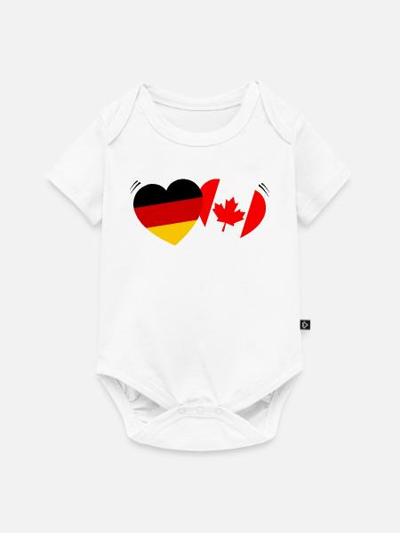 Herzflaggen Deutsch-Canada - Baby Premium Kurzarmbody - Weiß