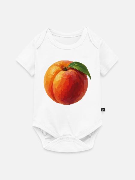 Pfirsich PopArt Illustration - Baby Premium Kurzarmbody - Weiß