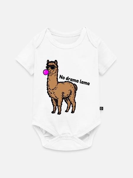 Cooles Lama – Lama ohne Drama - Baby Premium Kurzarmbody - Weiß