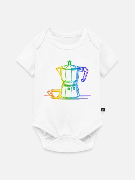 Time for Espresso Regenbogen - Baby Premium Kurzarmbody - Weiß