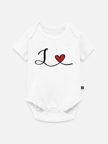 Buchstabe L Initiale - Baby Premium Kurzarmbody - Weiß