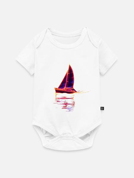 Retro Segelboot - Baby Premium Kurzarmbody - Weiß