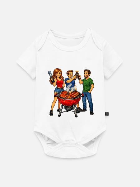 Grillen mit Freunden - Baby Premium Kurzarmbody - Weiß