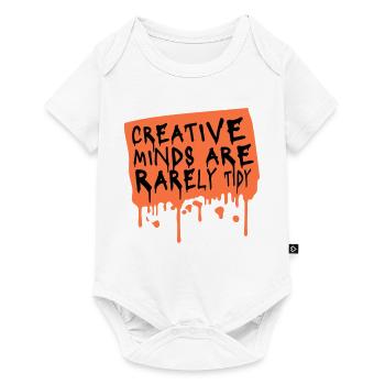 Creative Minds Are Rarely Tidy Funny Creative Logo - Baby Premium short-sleeve bodysuit - white - Front