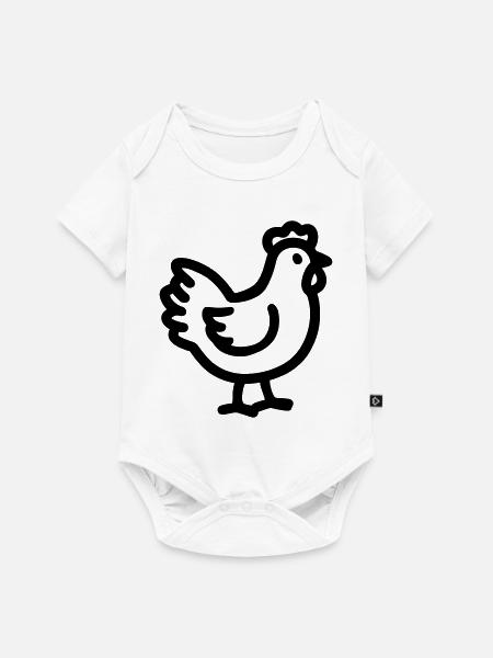 Huhn - Baby Premium Kurzarmbody - Weiß