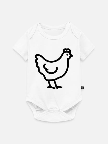 Huhn - Baby Premium Kurzarmbody - Weiß