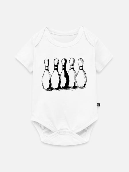 Bowling Skizze - Baby Premium Kurzarmbody - Weiß
