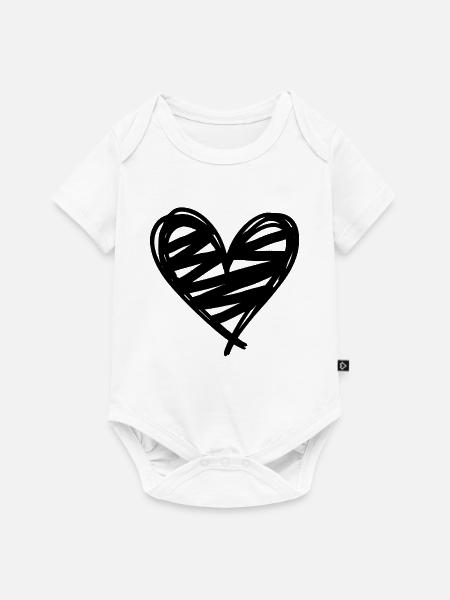 Herz - Baby Premium Kurzarmbody - Weiß