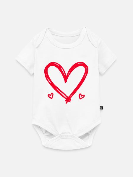 Herz - Baby Premium Kurzarmbody - Weiß