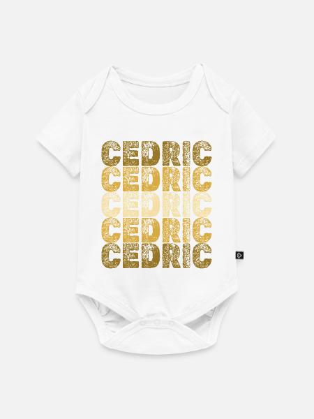 Cedric als Gebuertig - Baby Premium Kurzarmbody - Weiß