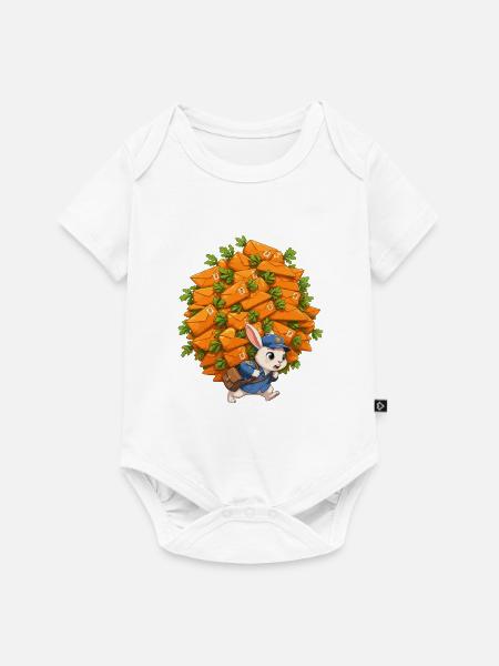 Briefumschläge-Bunny im Postwald - Baby Premium Kurzarmbody - Weiß