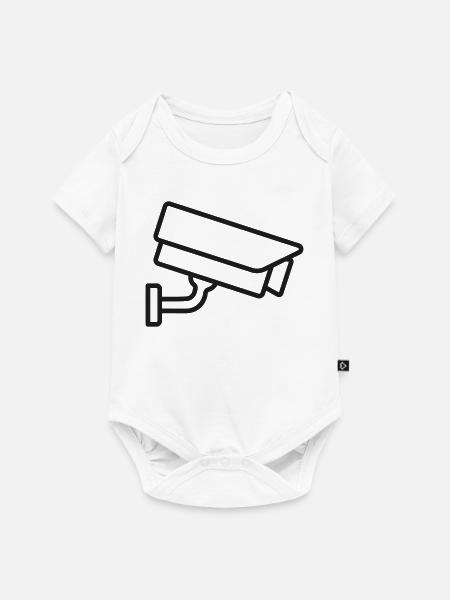 CCTV – Überwachungskamera Line Art - Baby Premium Kurzarmbody - Weiß