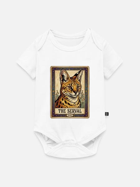 Serval Tarotporträt - Baby Premium Kurzarmbody - Weiß