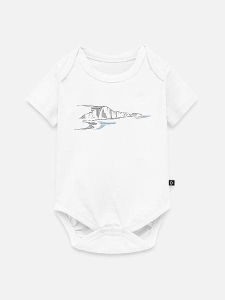 Seven Sisters | England Klippen Lineart - Baby Premium Kurzarmbody - Weiß