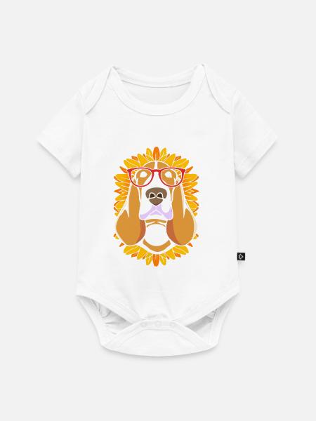 Basset Hound - Baby Premium Kurzarmbody - Weiß