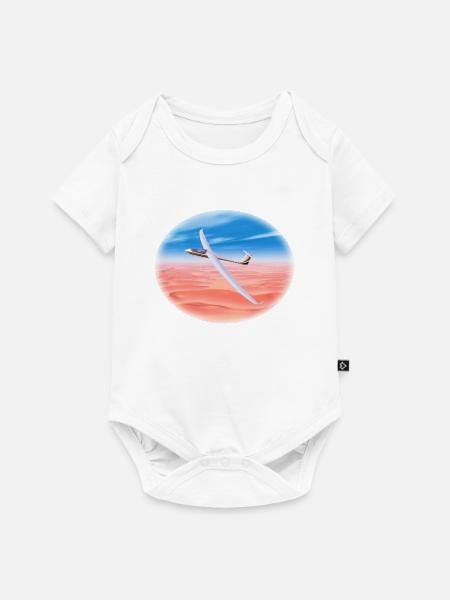 Segelflugzeug über Sandwüste - Baby Premium Kurzarmbody - Weiß