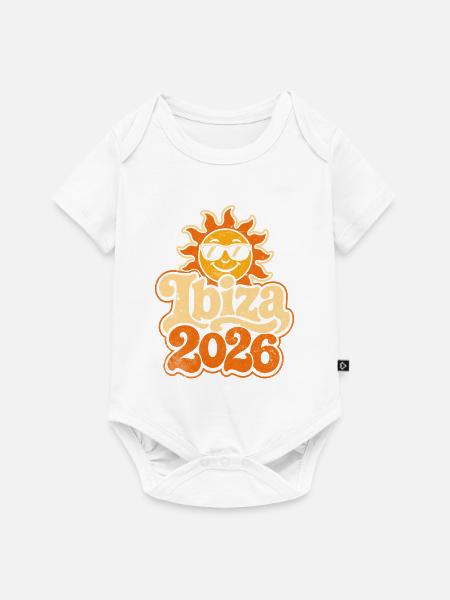 Ibiza 2026 Sonnenretro - Baby Premium Kurzarmbody - Weiß