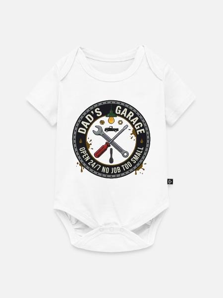 Dad's Garage 24/7 Werkzeug Design - Baby Premium Kurzarmbody - Weiß