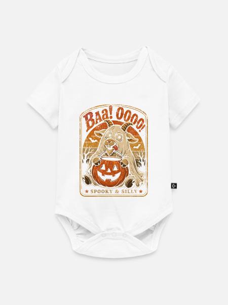 Kürbis-Geiß im Halloween-Stil - Baby Premium Kurzarmbody - Weiß