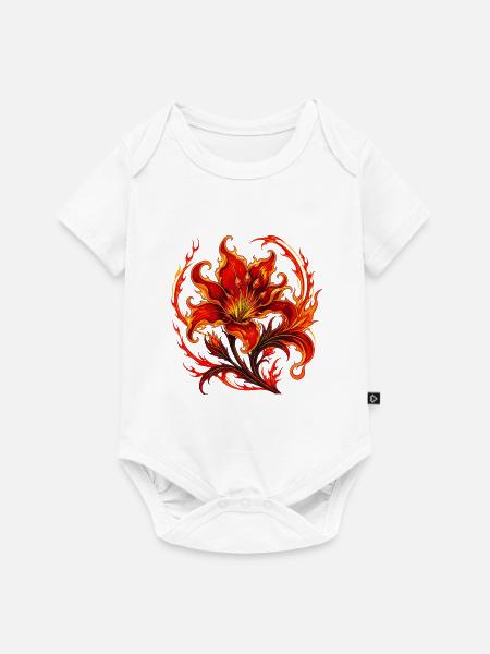 Flammenblüte Feuerblume Kunstmotiv - Baby Premium Kurzarmbody - Weiß