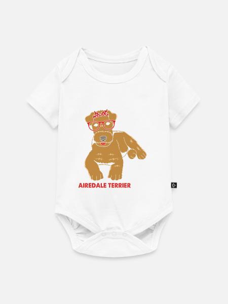 Airedale Terrier - Baby Premium Kurzarmbody - Weiß