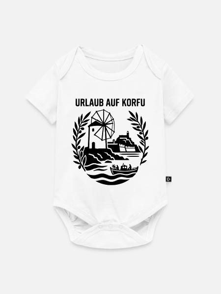 Korfu Urlaub Griechenland - Baby Premium Kurzarmbody - Weiß