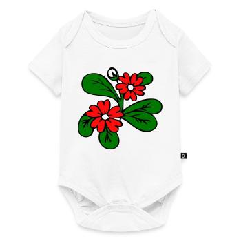  Blüten Fantasie - Baby Premium Kurzarmbody - Weiß - Vorne