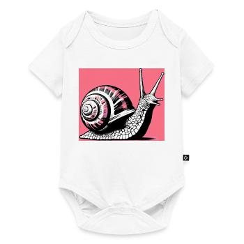 Schnecke - Baby Premium Kurzarmbody - Weiß - Vorne