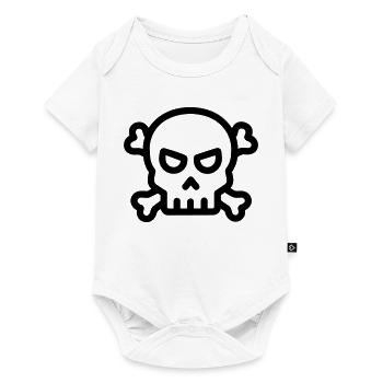 tête de mort pirate - Body à manches courtes Premium Bébé - blanc - Devant