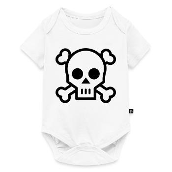 tête de mort pirate - Body à manches courtes Premium Bébé - blanc - Devant