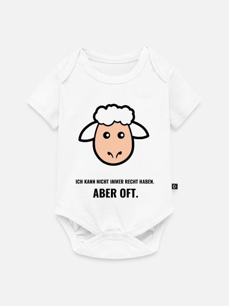 Minimalistisches Schafgesicht - Baby Premium Kurzarmbody - Weiß