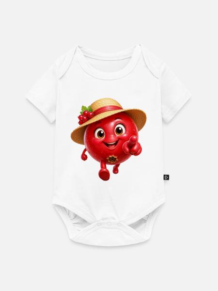 Himbeere - Baby Premium Kurzarmbody - Weiß