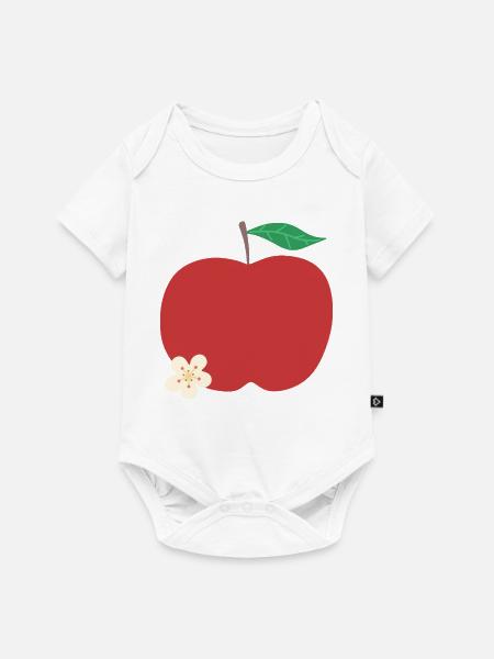 Karmesinroter Apfel mit Blüte - Baby Premium Kurzarmbody - Weiß