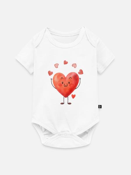 Herz jongliert mit Liebe - Baby Premium Kurzarmbody - Weiß