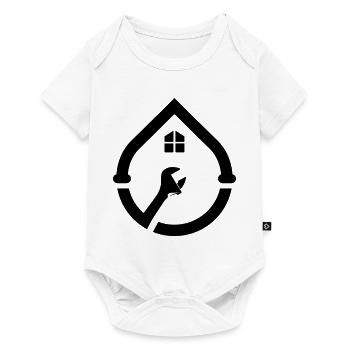 Logo du tuyau d’eau du plombier - Body à manches courtes Premium Bébé - blanc - Devant