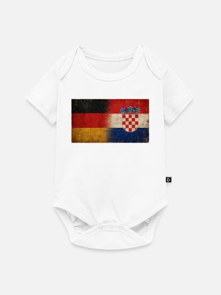 Deutschland Kroatien Freundschaft Flagge - Baby Premium Kurzarmbody - Weiß