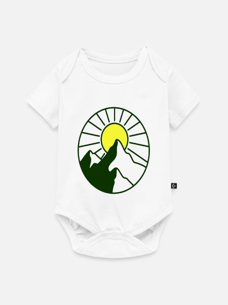 Sonnenaufgang über Bergkette - Baby Premium Kurzarmbody - Weiß