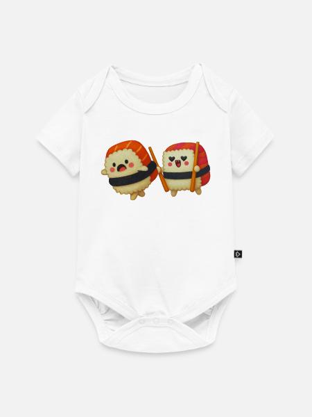 Sushi in Gefahr - Baby Premium Kurzarmbody - Weiß