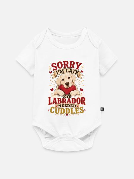 Yellow Labrador Cuddles Shirt - Baby Premium Kurzarmbody - Weiß