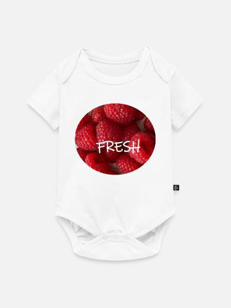 Frischer Himbeer im Kreis - Baby Premium Kurzarmbody - Weiß