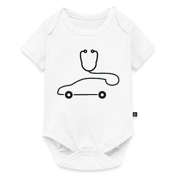 Kfz Mechaniker Auto Diagnose Logo - Baby Premium Kurzarmbody - Weiß - Vorne