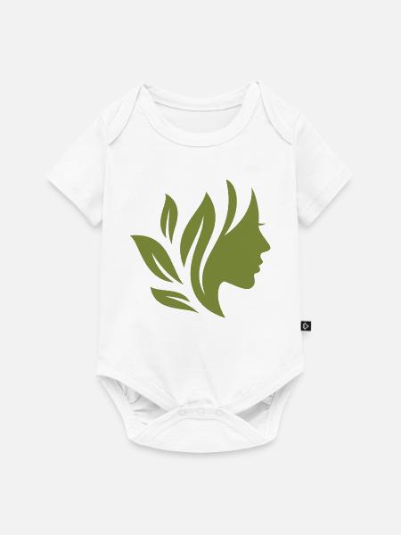 Grüne Frau mit Blättern im Haar - Baby Premium Kurzarmbody - Weiß