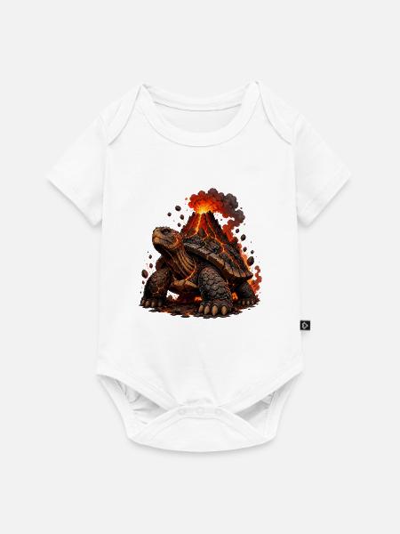 Vulkanische Lava-Schildkröte - Baby Premium Kurzarmbody - Weiß