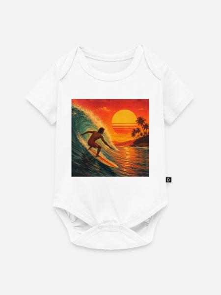 Sunset Surf Odyssee - Baby Premium Kurzarmbody - Weiß