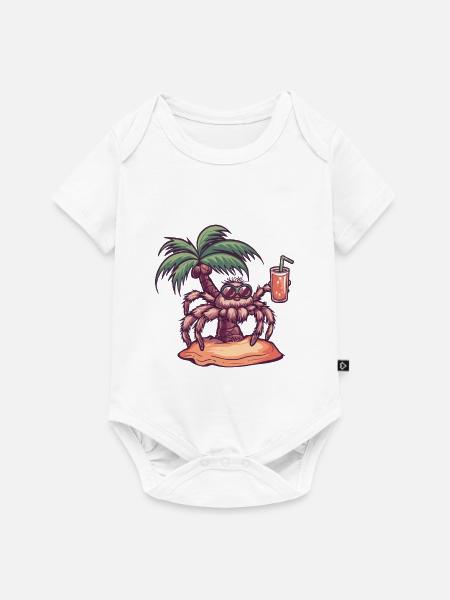 Tarantula Sommer Palme - Baby Premium Kurzarmbody - Weiß
