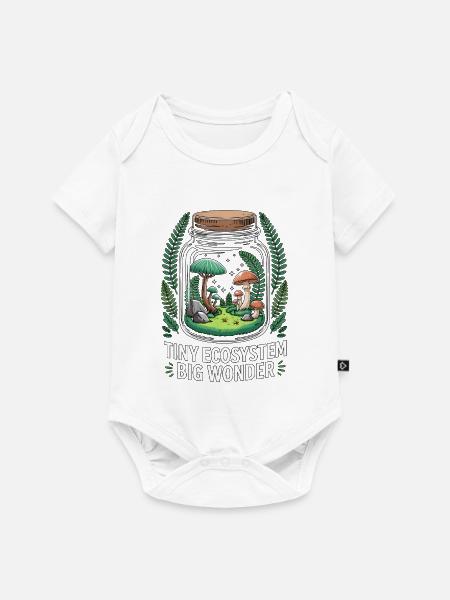 Tiny Ecosystem Big Wonder Moos Terrarium - Baby Premium Kurzarmbody - Weiß