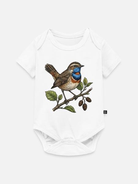 Blaukehlchen Luscinia Svecica - Baby Premium Kurzarmbody - Weiß